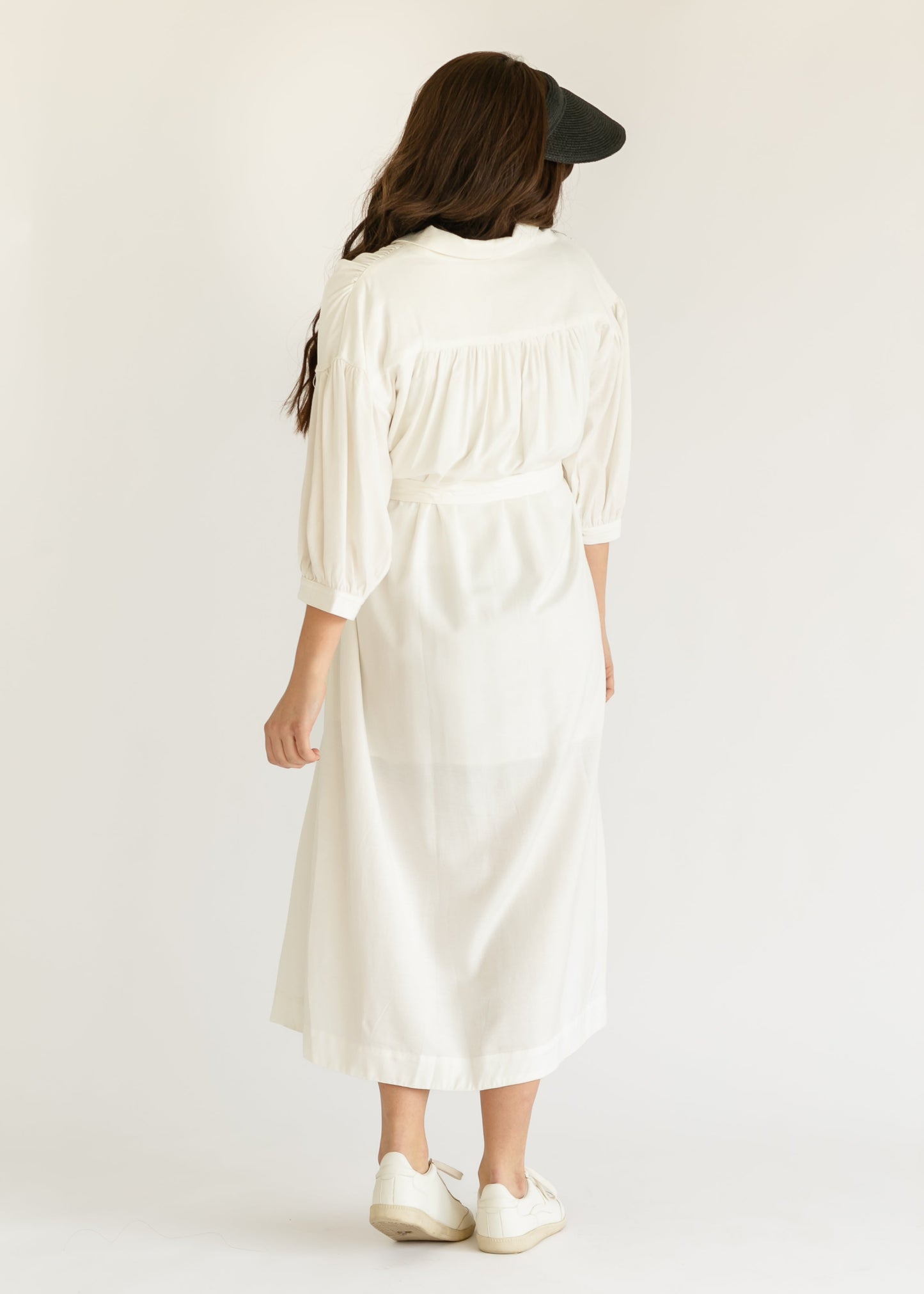 Off White Long Sleeve Shirt Dress FF Dresses