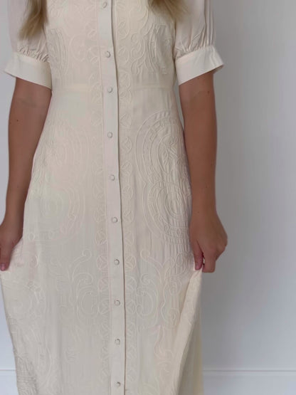 Embroidered Button Up Maxi Shirtdress - FINAL SALE