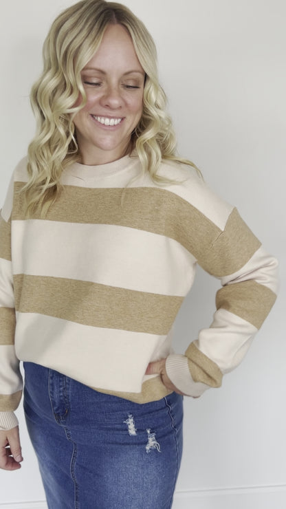 Soft Crewneck Striped Sweater - FINAL SALE