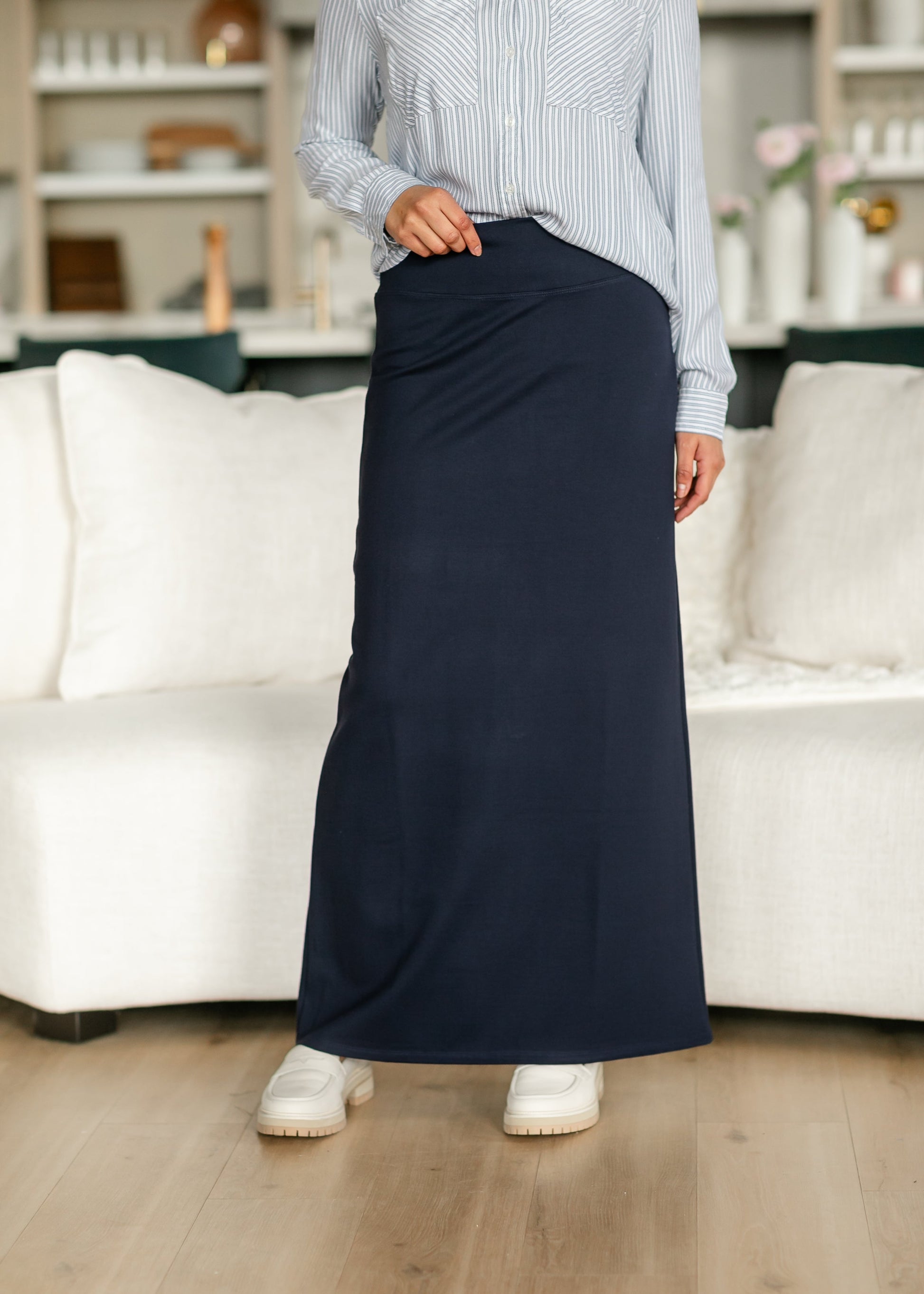 Quinn Knit Maxi Skirt IC Skirts Navy / XS