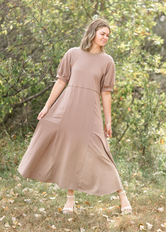 Raglan Sleeve Soft Jersey Dress FF Dresses