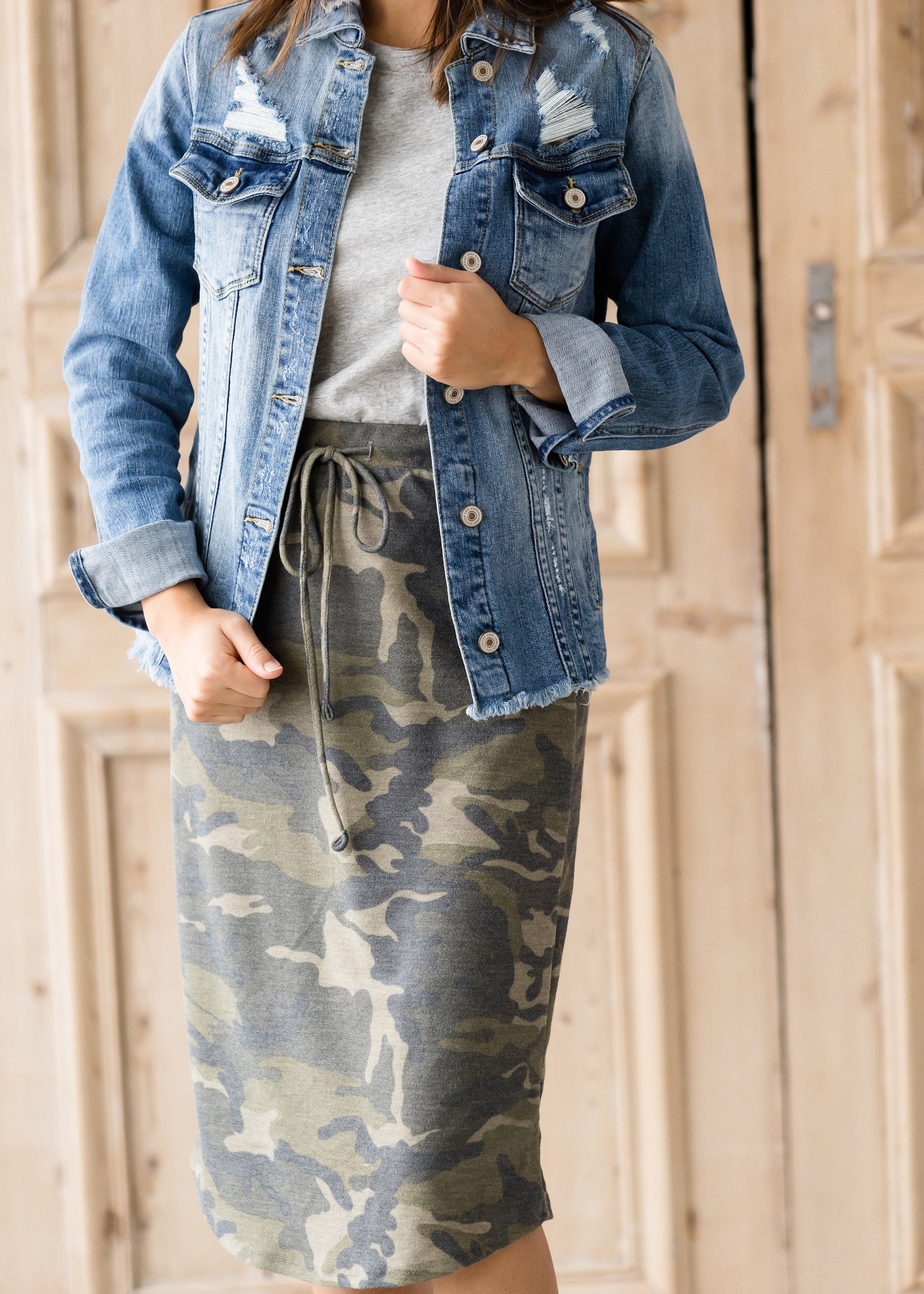 Raw Hem Denim Jean Jacket FF Layering Essentials