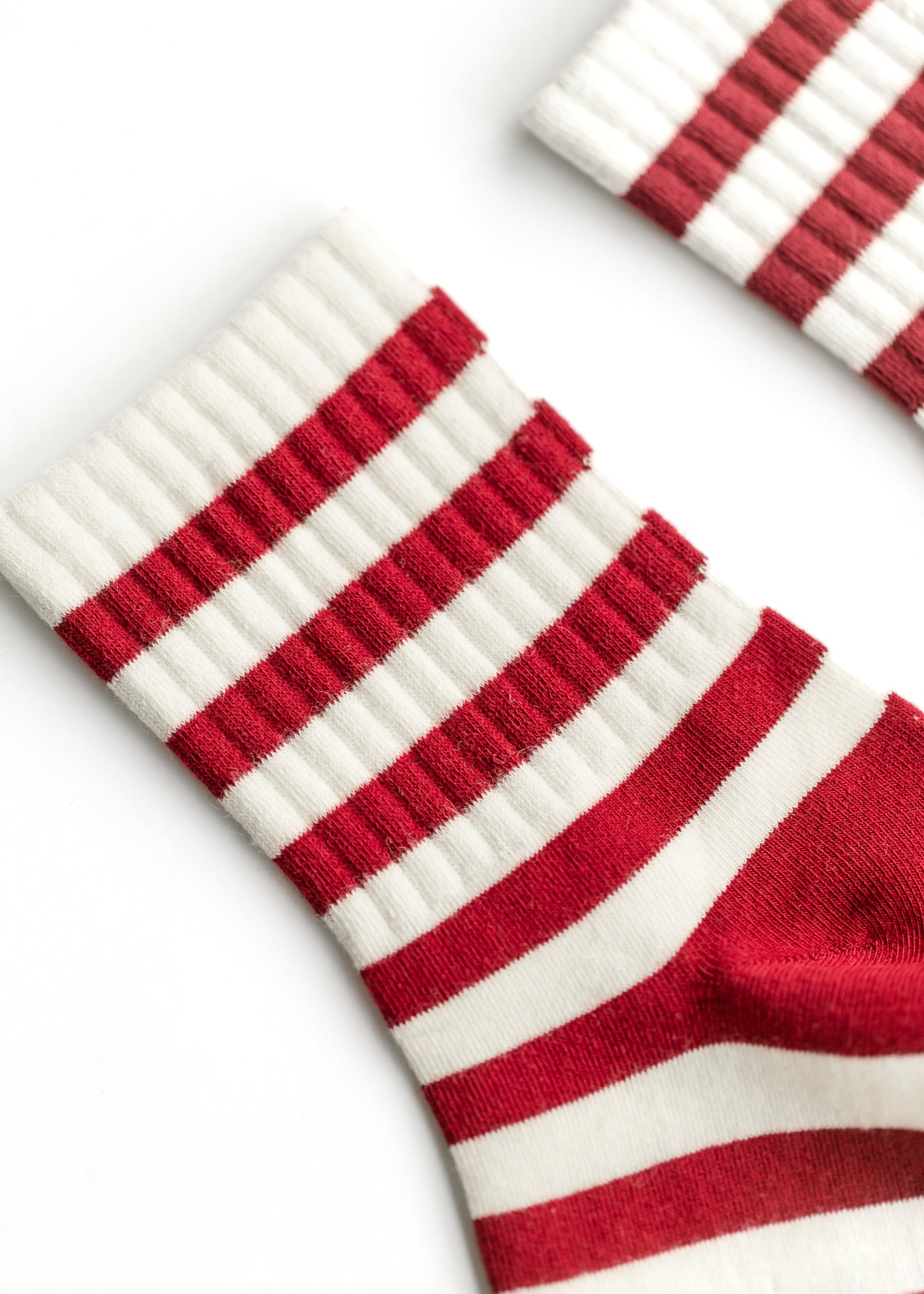 Red Striped Mid-Calf Socks Accessories