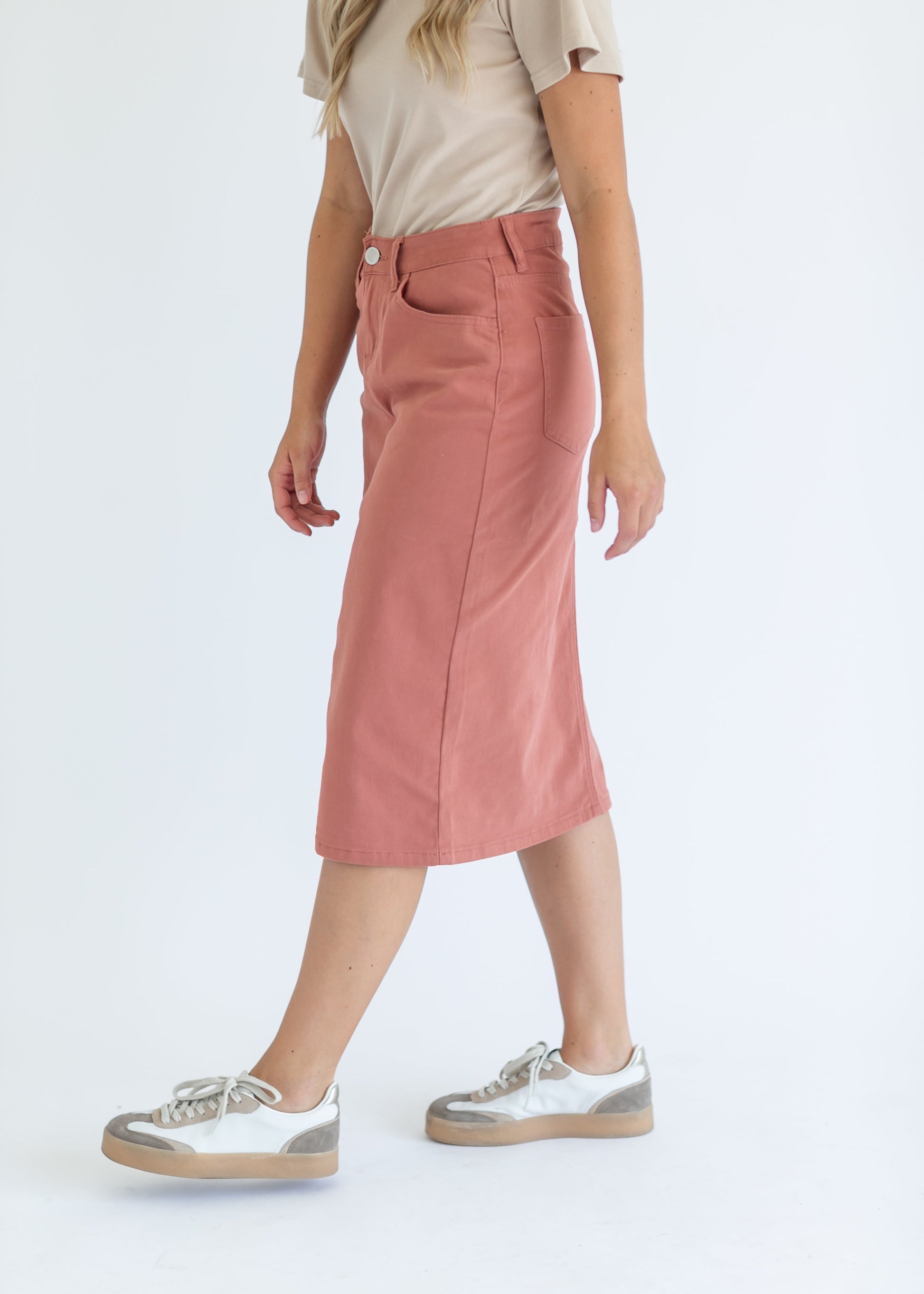 Remi Sunbaked Sienna Denim Midi Skirt IC Skirts