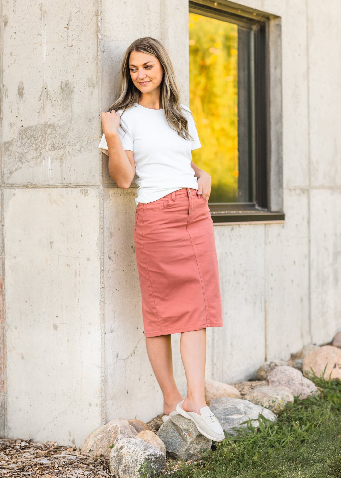 Remi Sunbaked Sienna Denim Midi Skirt IC Skirts