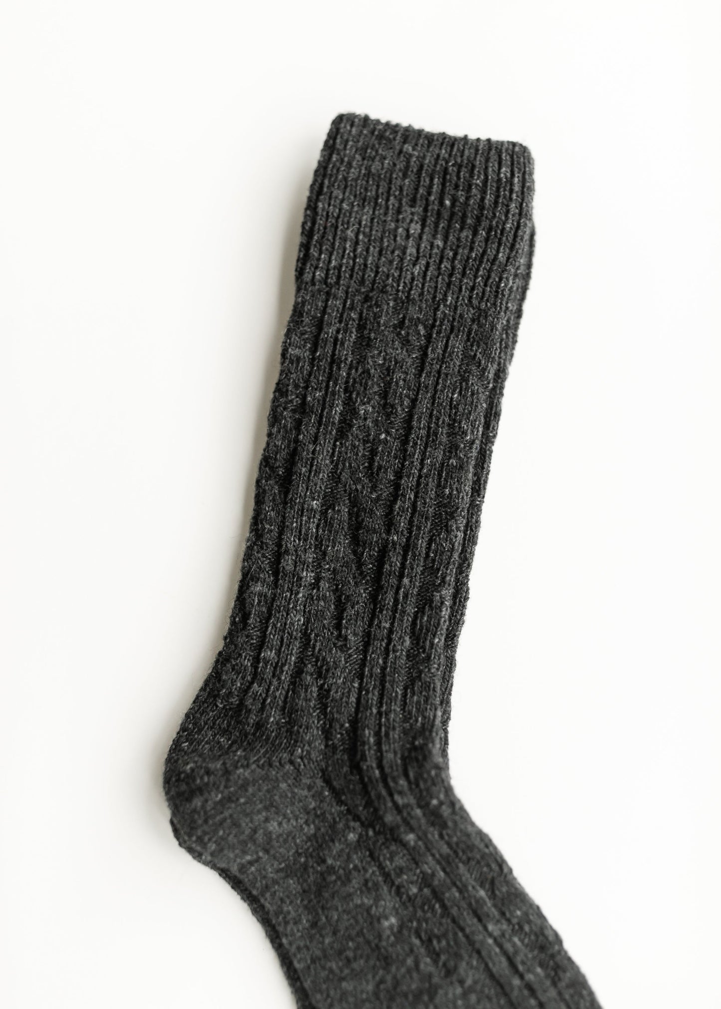 Rib Knitted Wool Blend Crew Socks Accessories