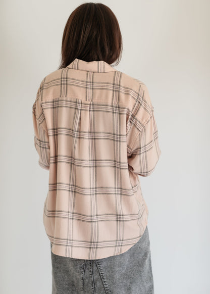 River Plaid Button Up Top FF Tops