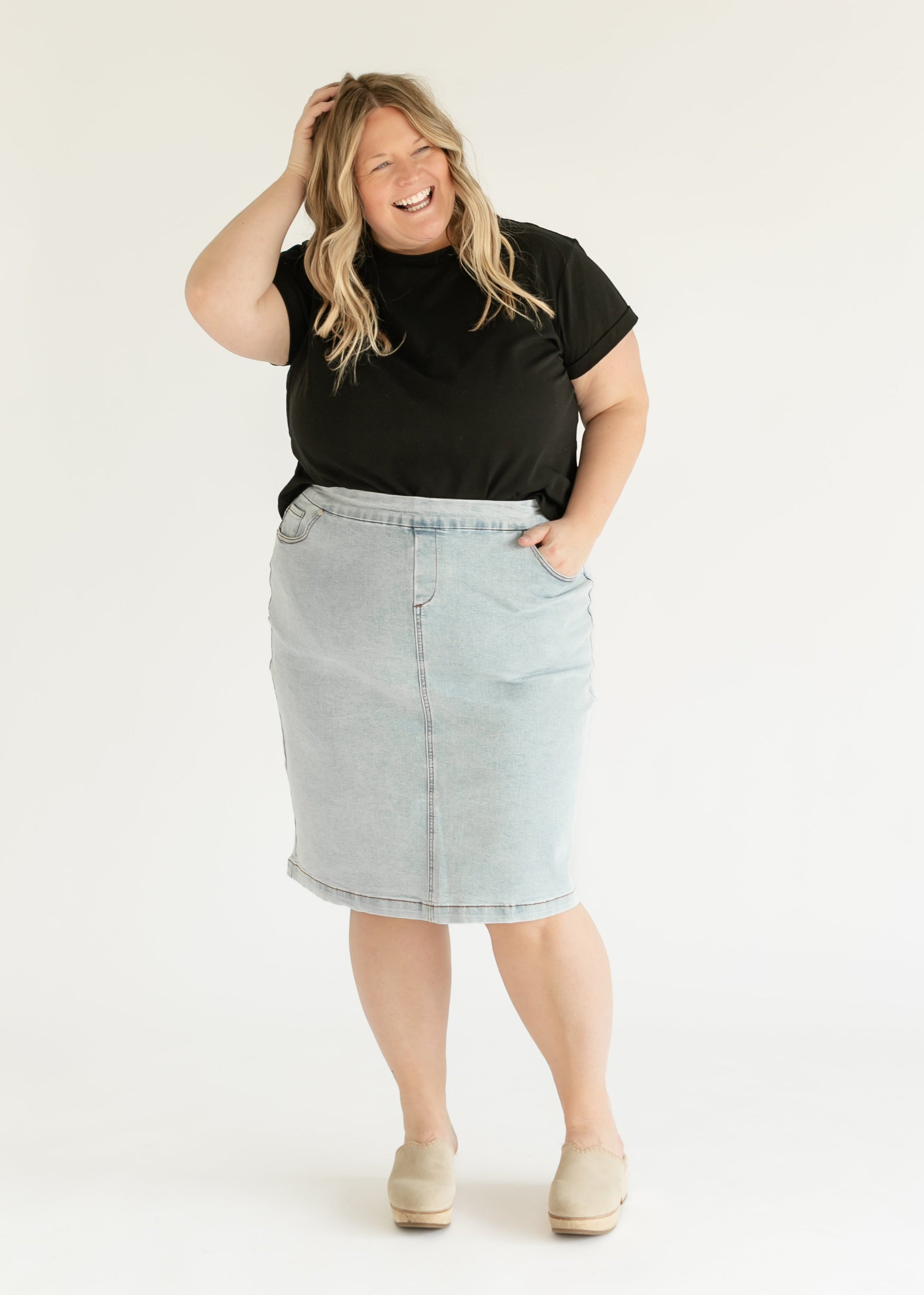 Sandra Midi Denim Skirt IC Skirts