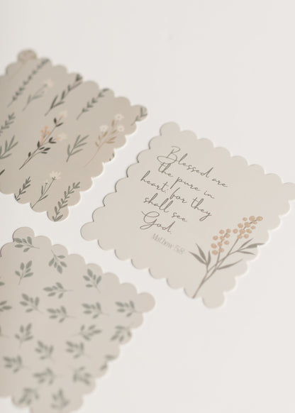 Scalloped Edge Floral Notecards 4ct. Gifts