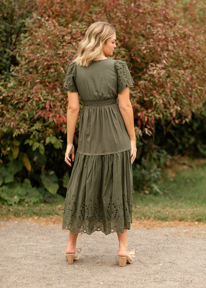 Scalloped Eyelet Maxi Dress FF Dresses