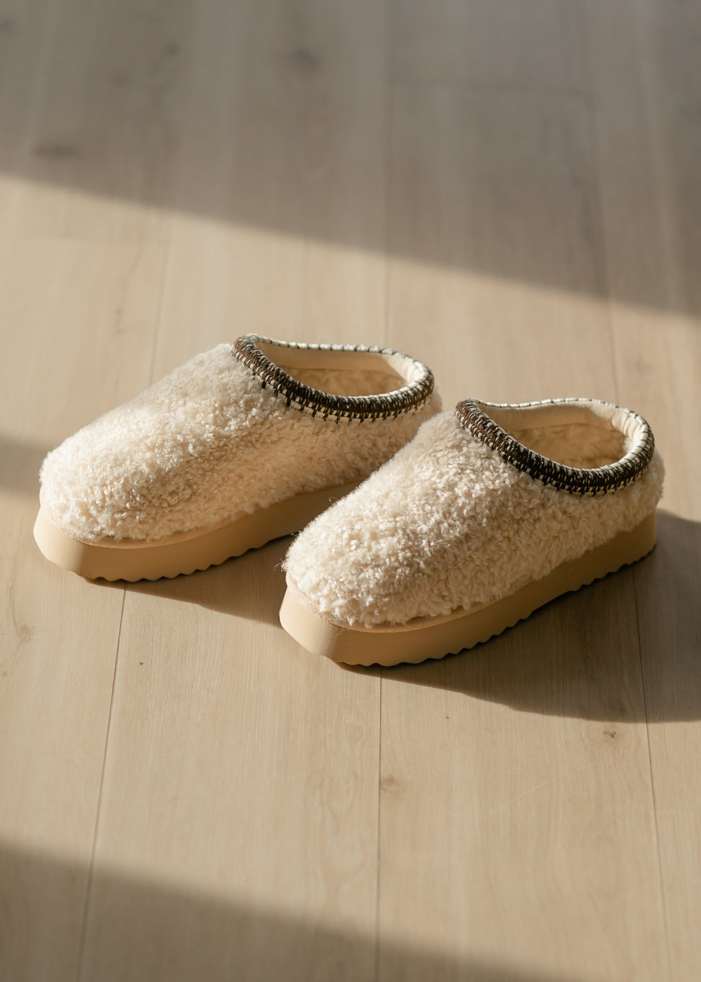 Selena Faux Shearling Platform Slippers Shoes