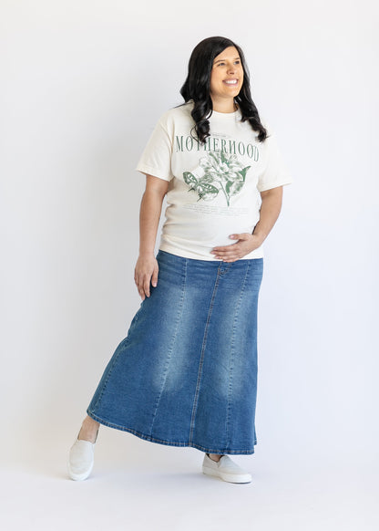 Shayla Maternity Denim Maxi Skirt IC Skirts