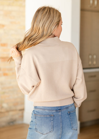 Shayna Textured Knit Long Sleeve Sweater FF Tops