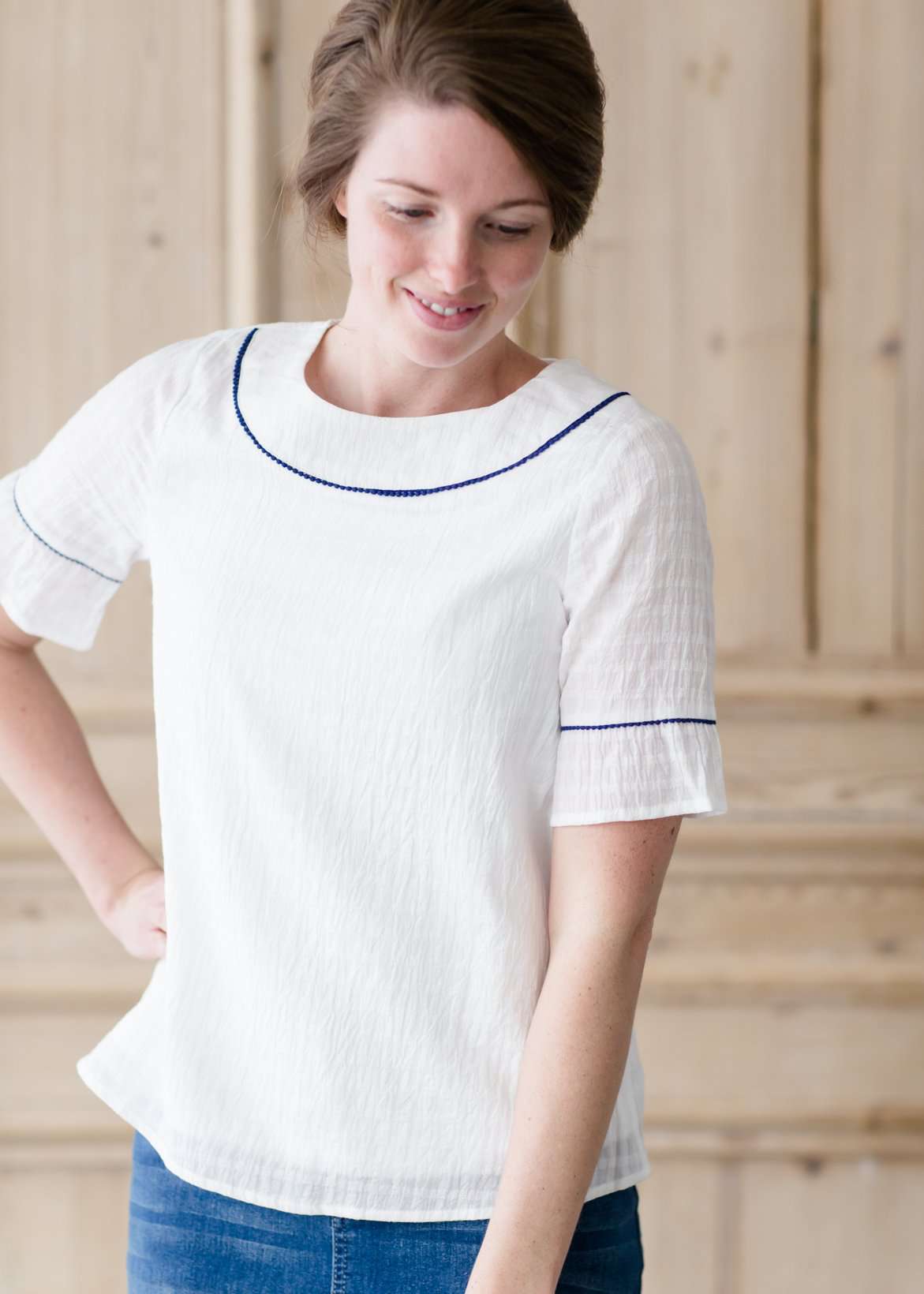 Short Sleeve Embroidered Top - FINAL SALE Tops