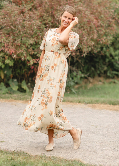 Short Sleeve Floral Maxi Dress FF Dresses