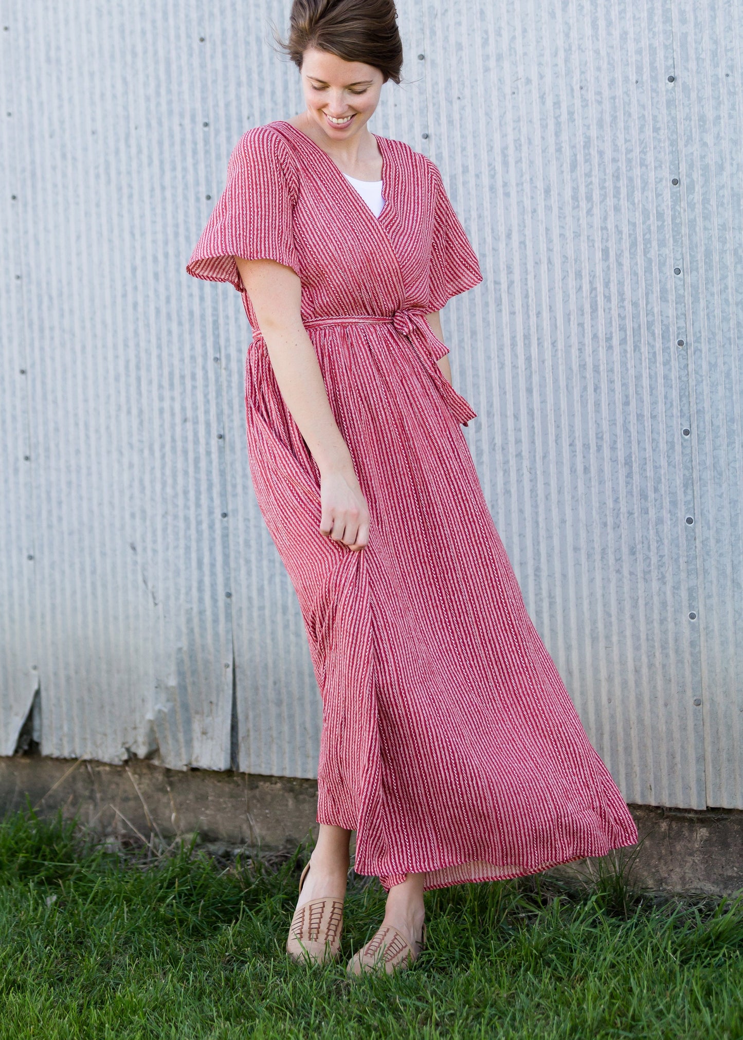 Short Sleeve Wrap Maxi Dress - FINAL SALE Dresses