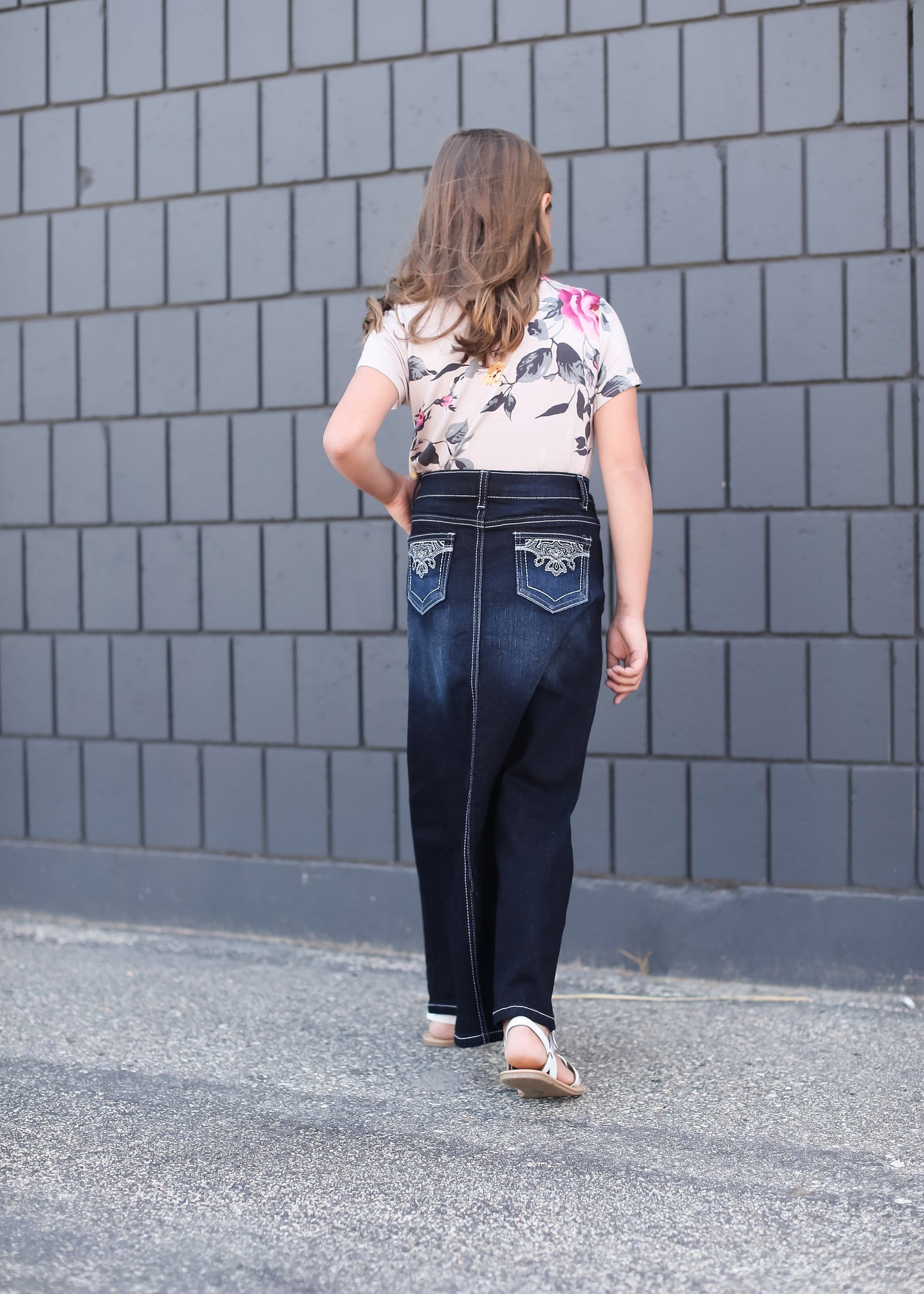 Silver Stitch Dark Denim Skirt Skirts