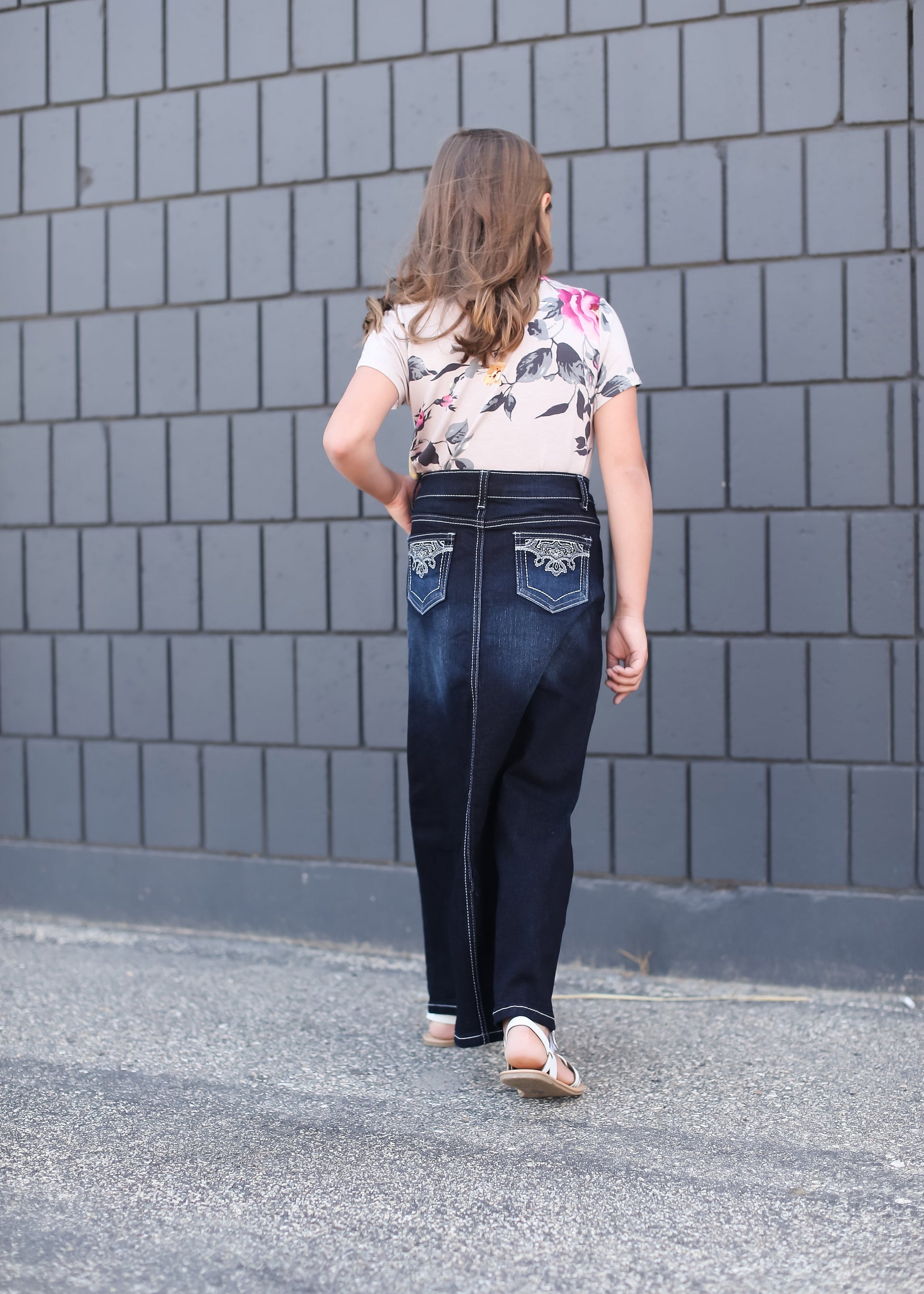 Silver Stitch Dark Denim Skirt Skirts