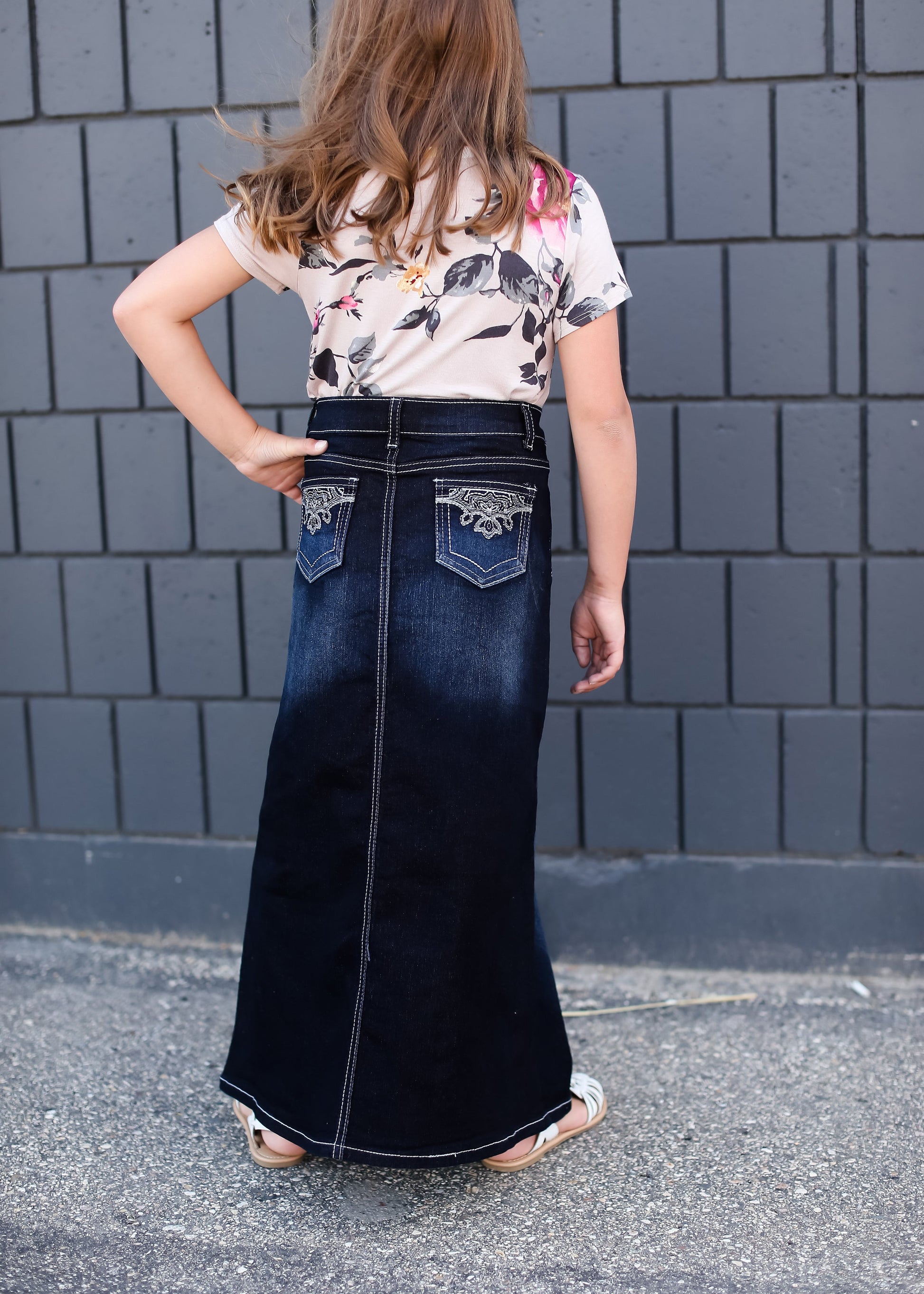 Silver Stitch Dark Denim Skirt Skirts