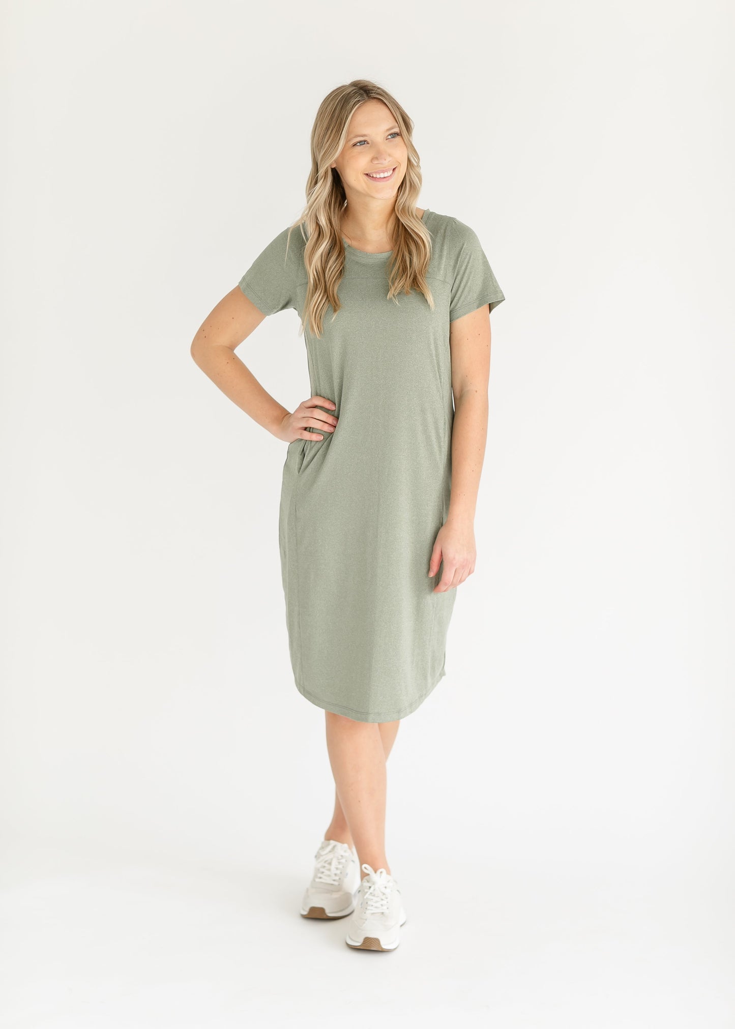 Simona Midi Sport Dress FF Dresses Olive / XS