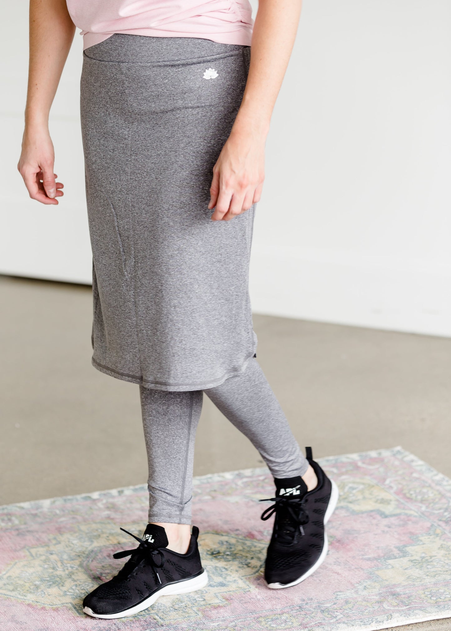 Snoga Long Shirttail Heather Gray Sport Skirt - FINAL SALE Activewear