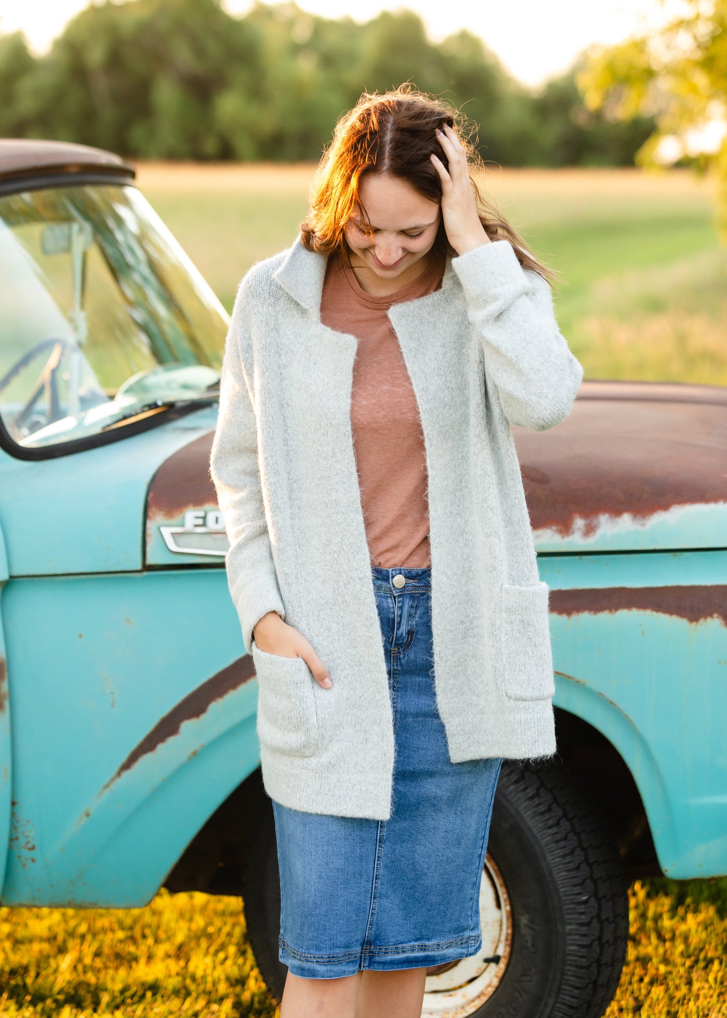 Soft Gray Vita Cardigan Jacket - FINAL SALE Tops