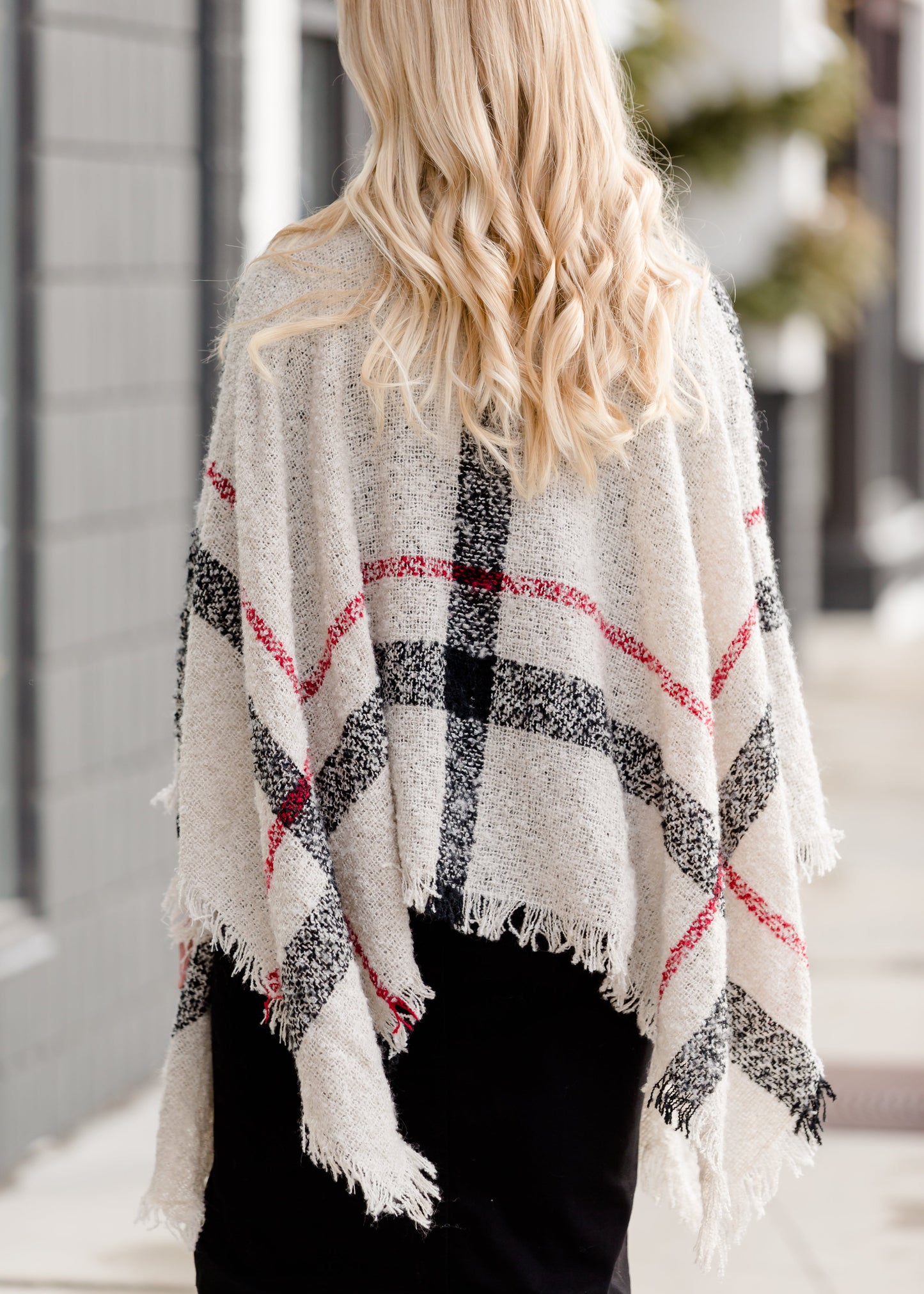 Soft Plaid Print Poncho - FINAL SALE Layering Essentials