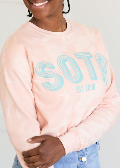 Sota Girl Blush Bleached Crewneck Tops