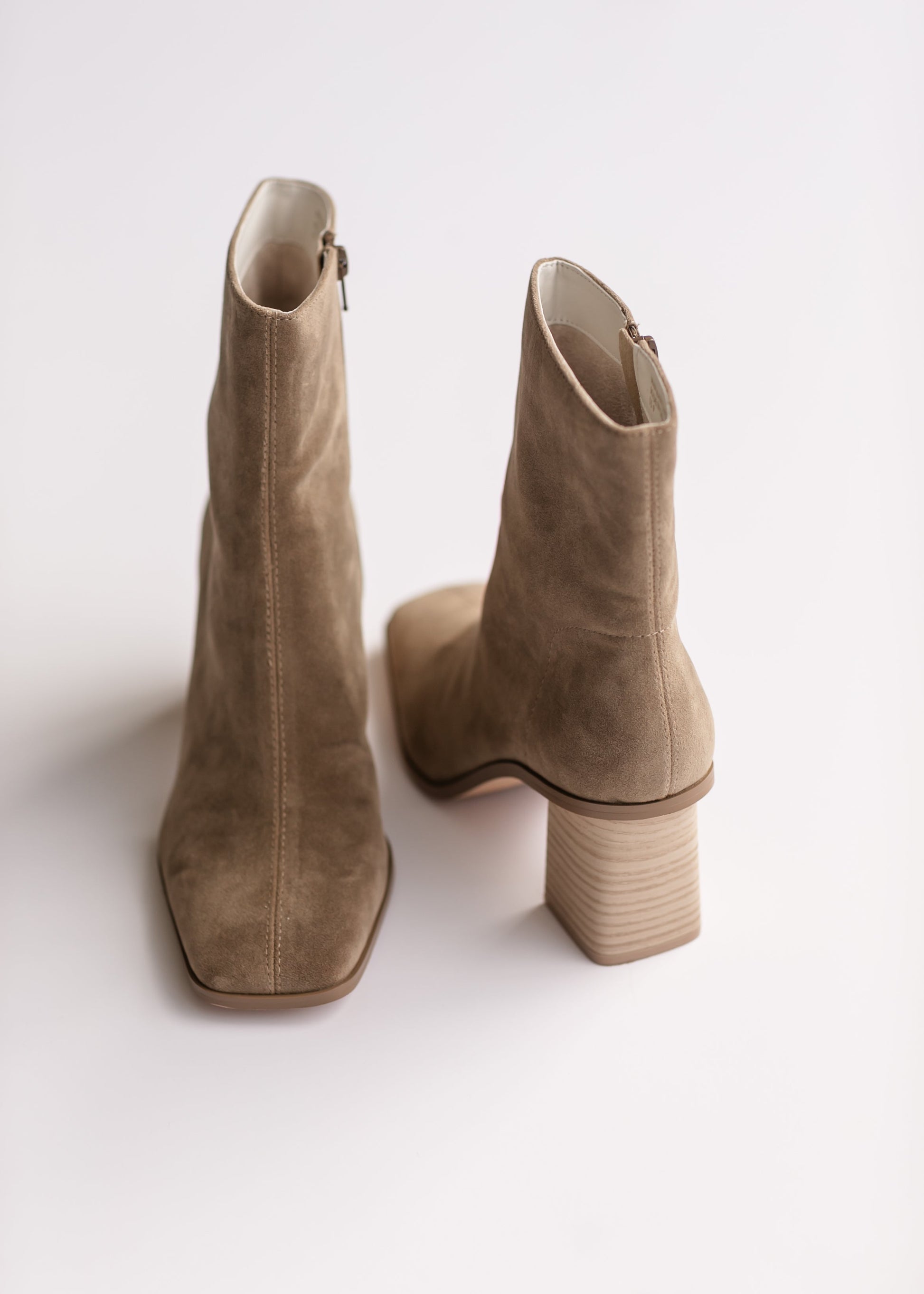 Square Toe Dark Taupe Ankle Boot Shoes