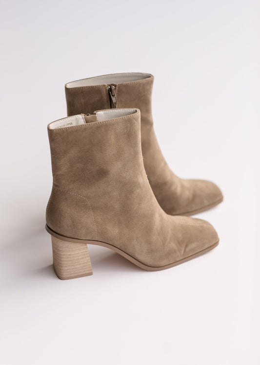 Square Toe Dark Taupe Ankle Boot Shoes