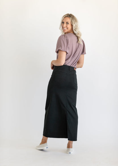 Stella Jet Black Denim Maxi Skirt IC Skirts