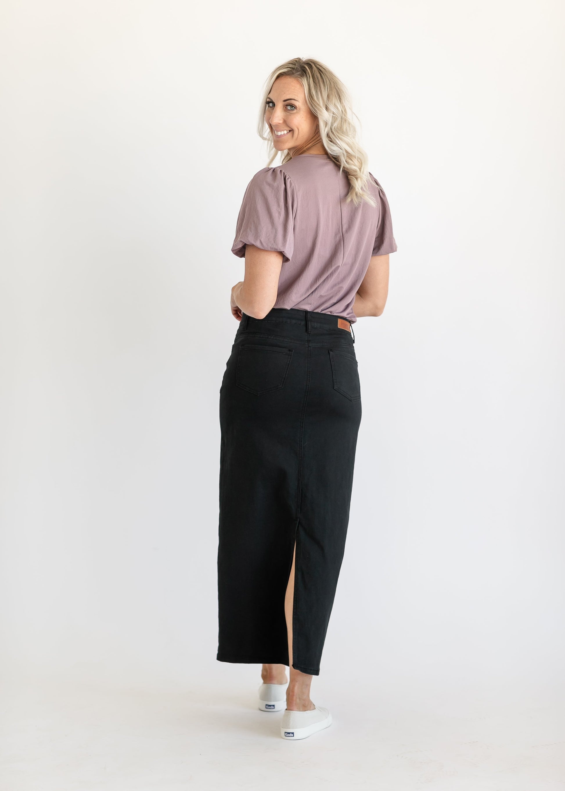 Stella Jet Black Denim Maxi Skirt IC Skirts