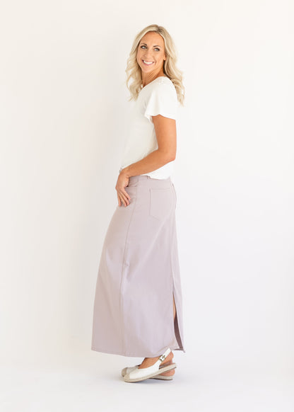 Stella Lilac Denim Maxi Skirt IC Skirts