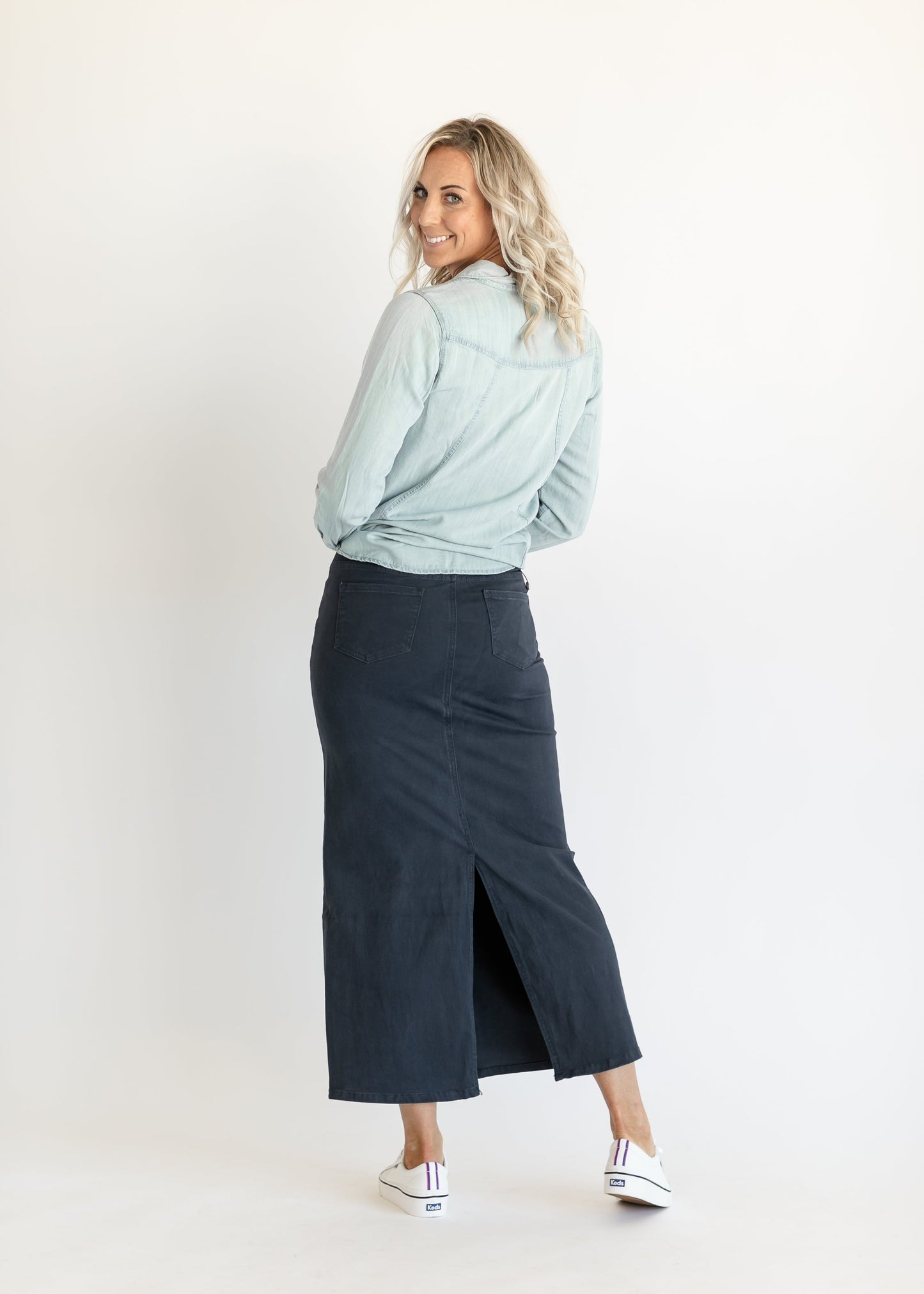 Stella Navy Denim Maxi Skirt IC Skirts