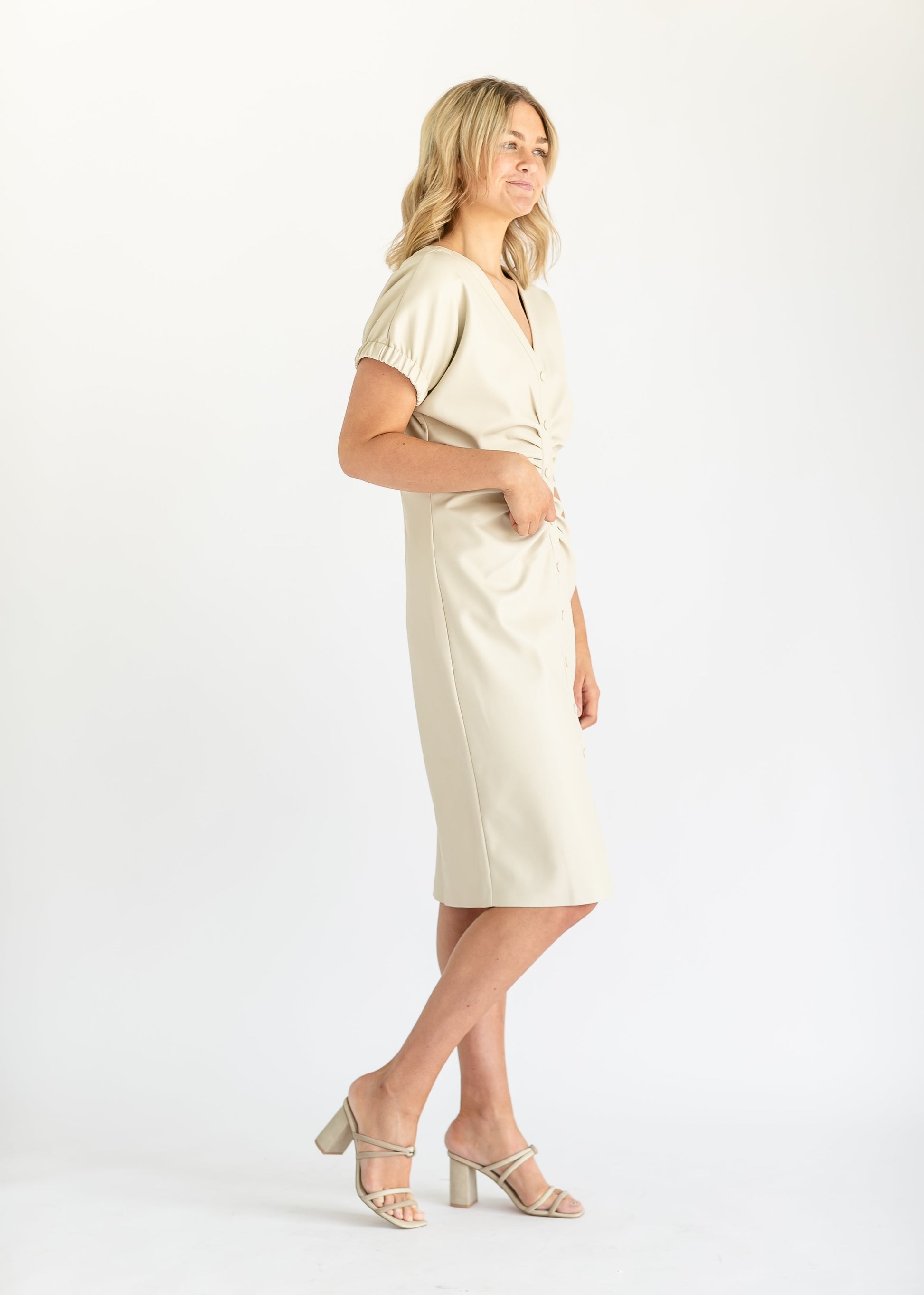 Steve Madden® Arin Gathered Midi Dress FF Dresses