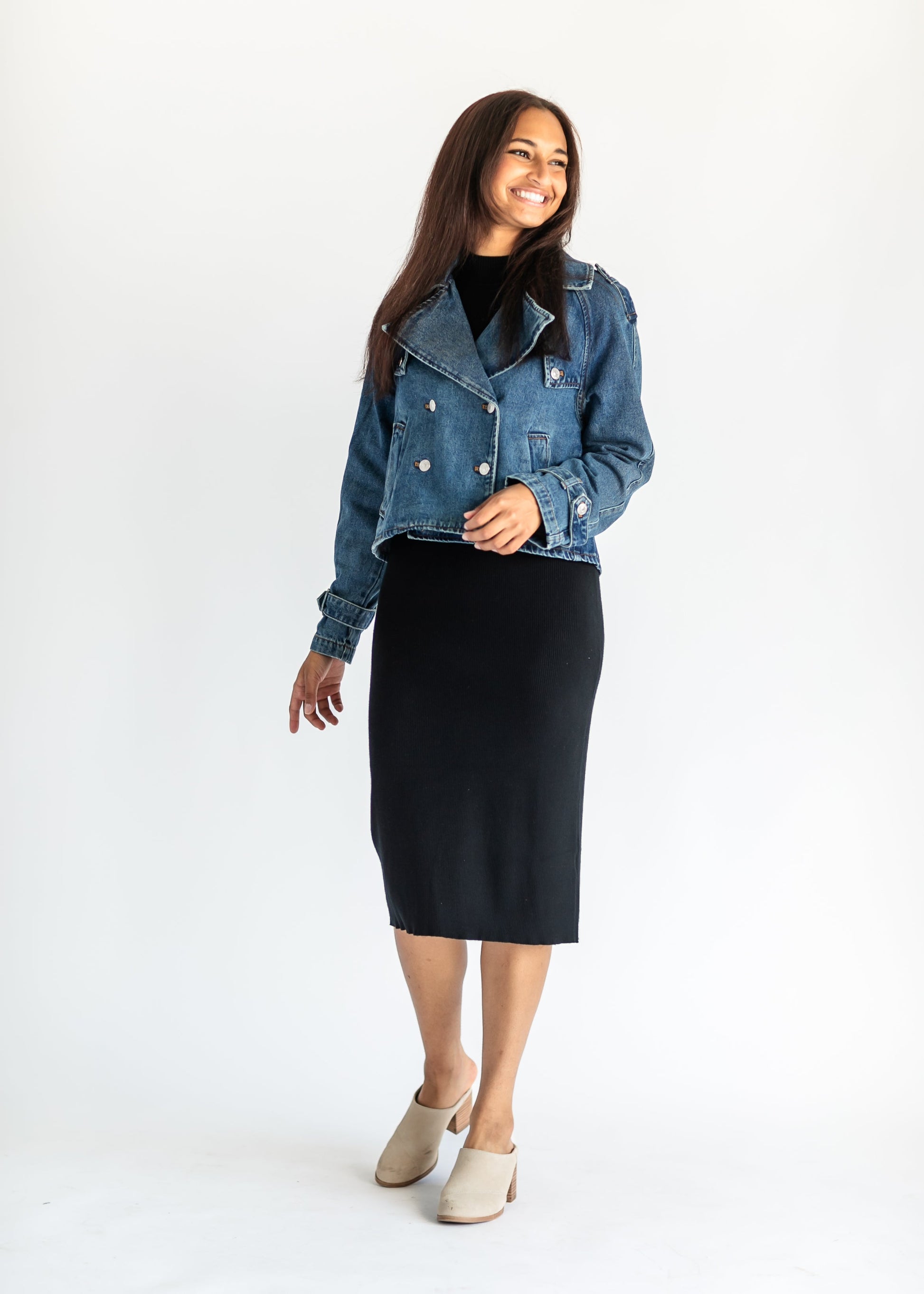 Steve Madden® Sirus Denim Trench Coat FF Tops