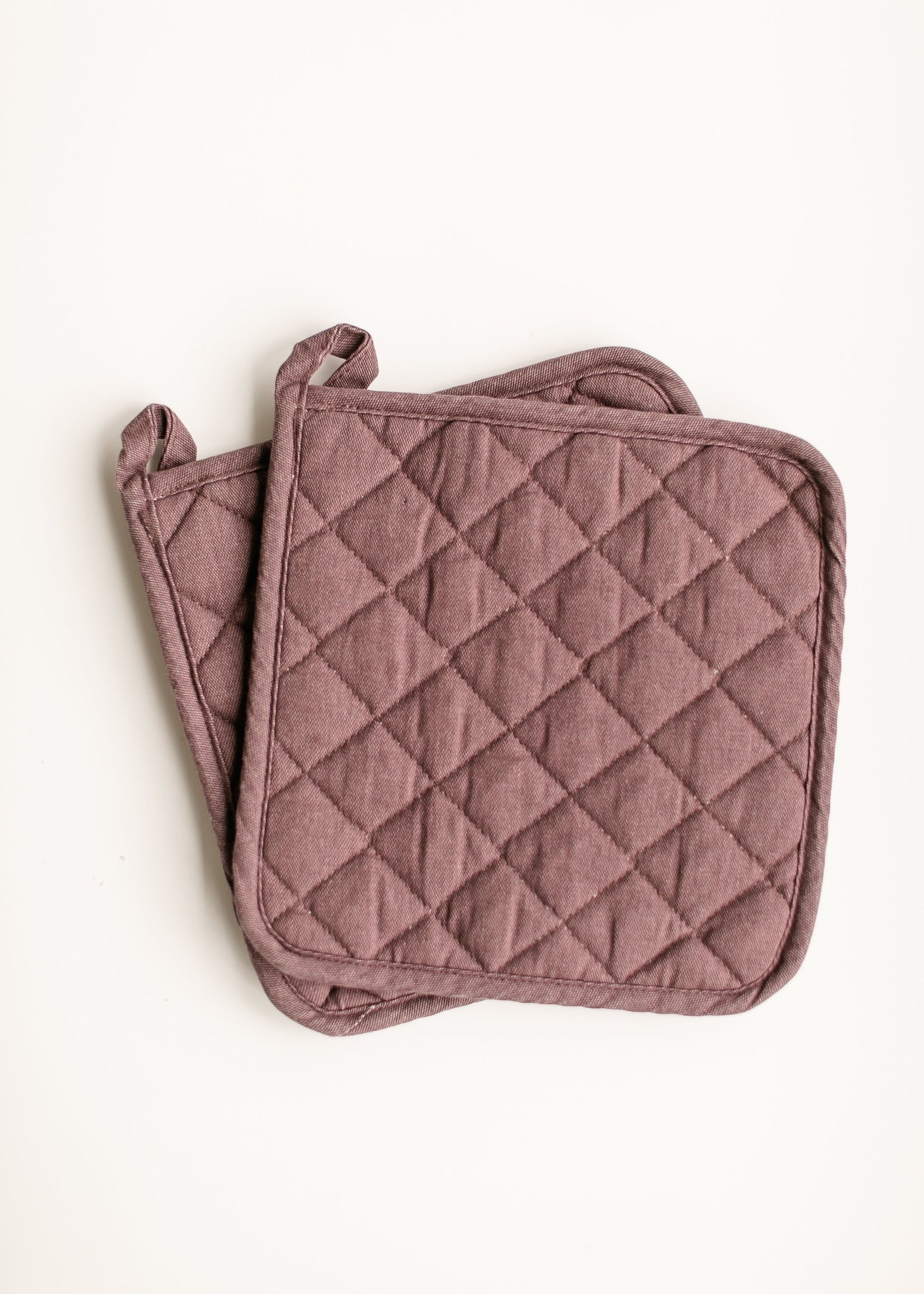 Stonewash Quilted Potholder FF Home + Lifestyle Ash Plum