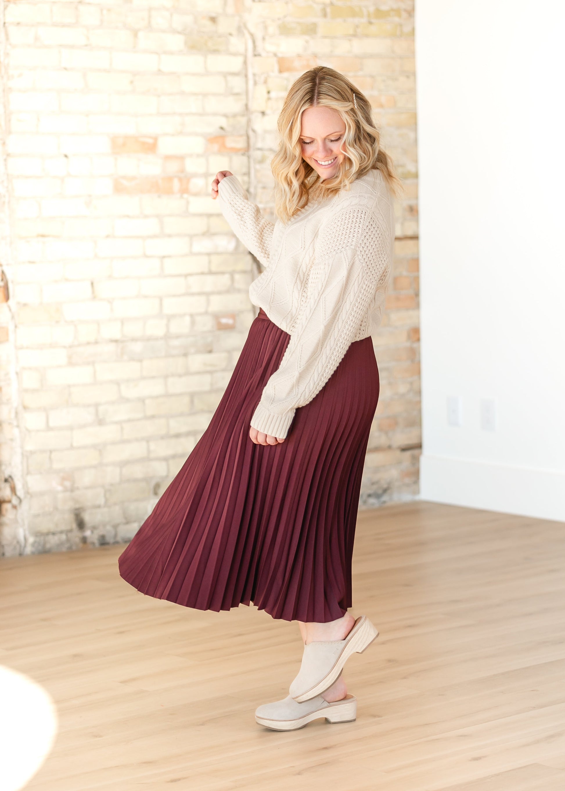 Stretchy Pleated Maxi Skirt FF Skirts