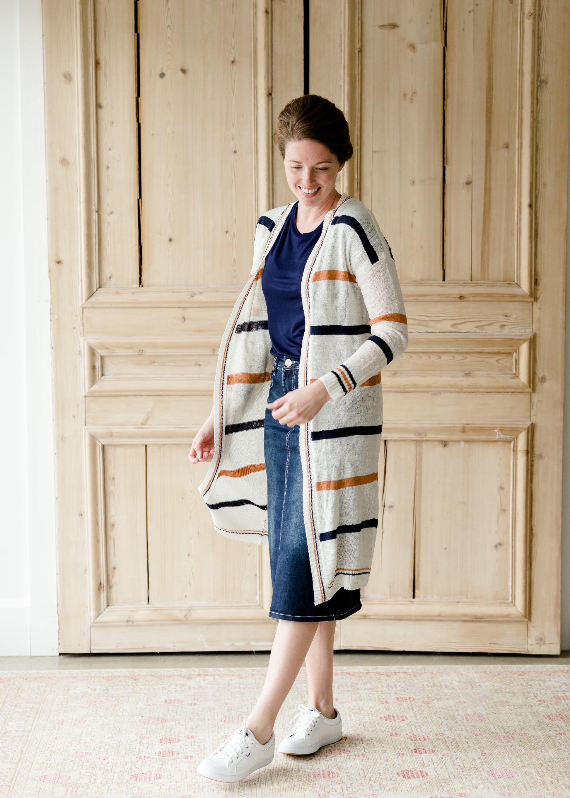 Striped Open Front Duster Cardigan - FINAL SALE Layering Essentials