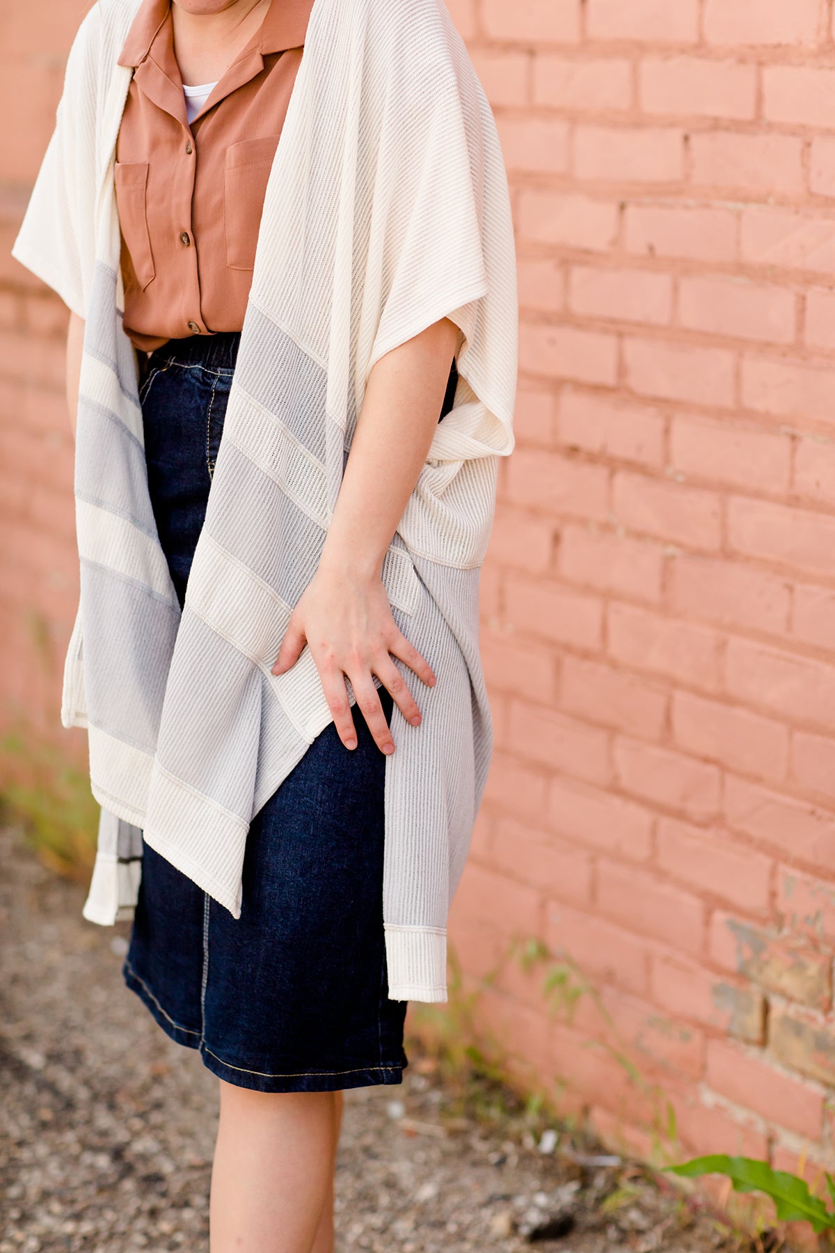 Striped Throw On Cardigan - FINAL SALE Layering Essentials