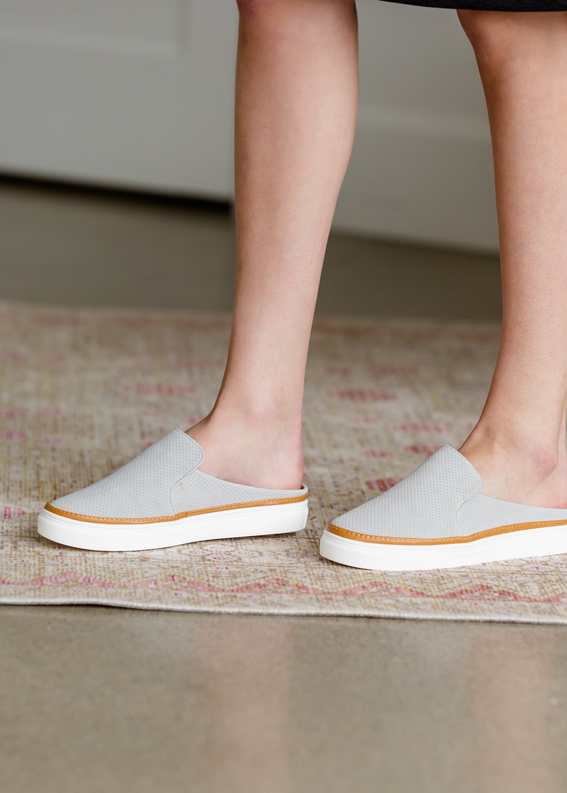 Suede Detail Stone Slip On Mule - FINAL SALE Shoes