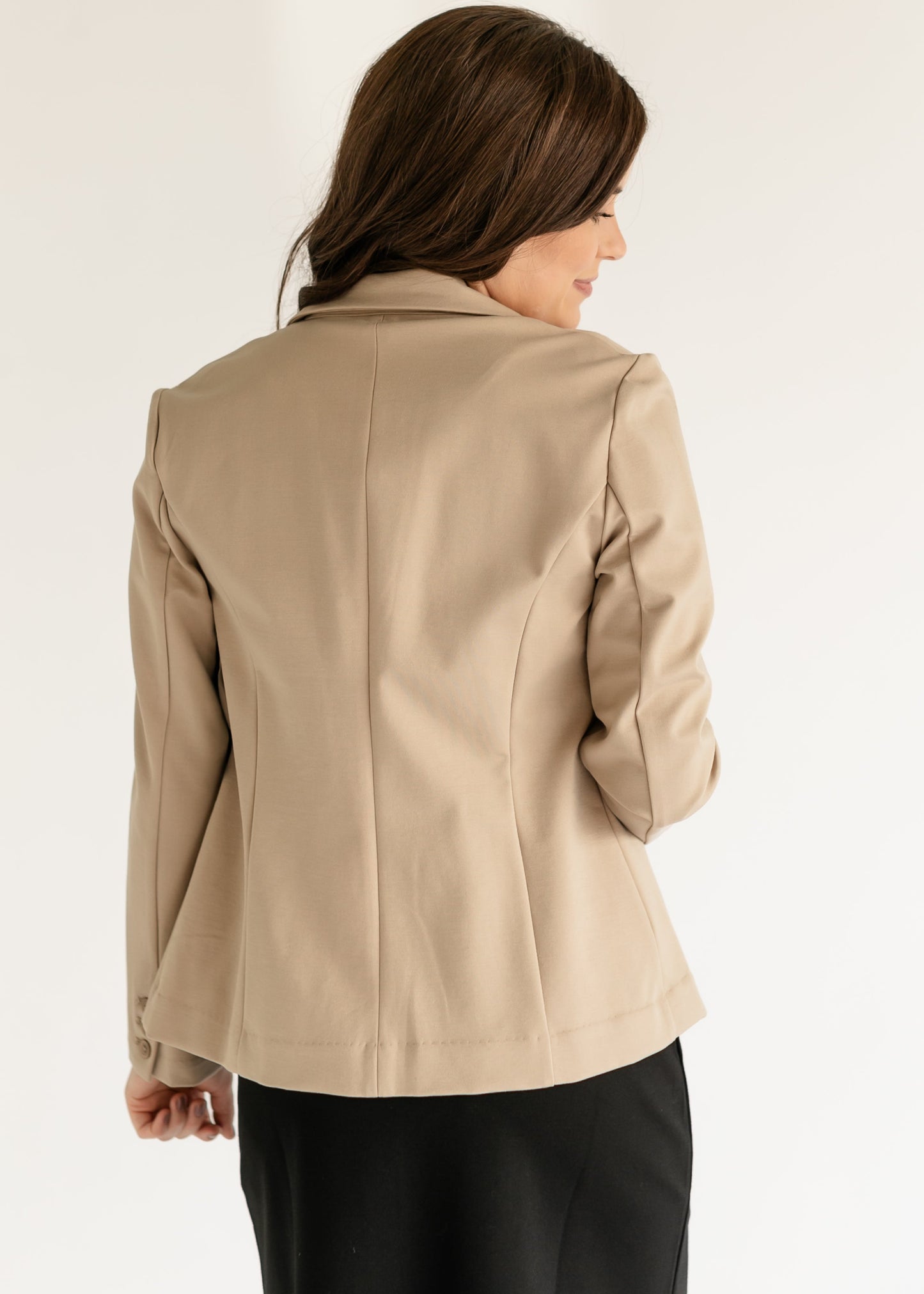 Tan Fitted Single Button Blazer FF Tops