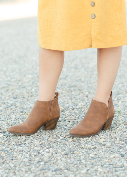 Tan Suede Bootie with Heel - FINAL SALE Shoes