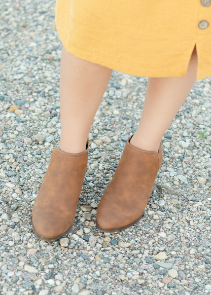 Tan Suede Bootie with Heel - FINAL SALE Shoes