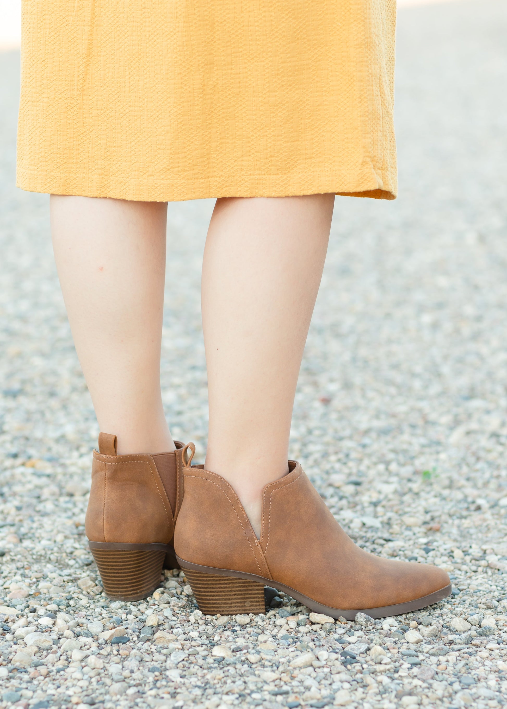 Tan Suede Bootie with Heel - FINAL SALE Shoes