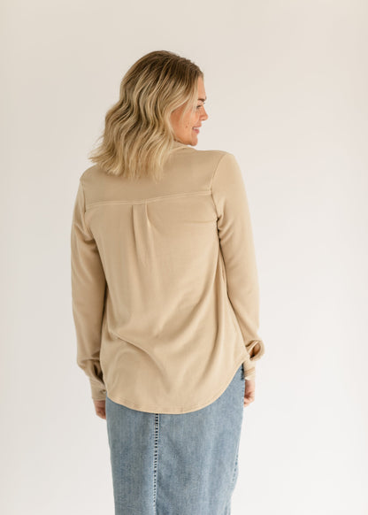 Taylor Ultra Soft Button Front Shirt FF Tops