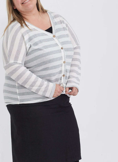 Thermal Knit Stripe Top - FINAL SALE Tops