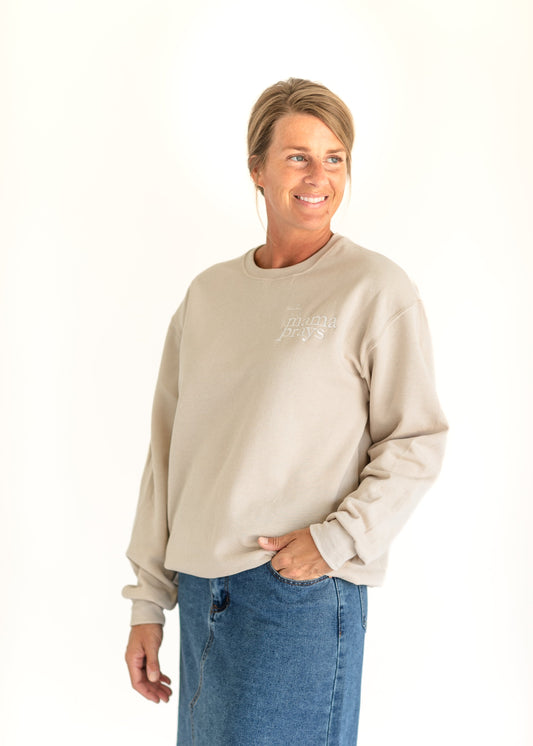 This Mama Prays Embroidered Sweatshirt FF Tops