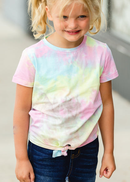 Tie Dye Tie Front Tee - FINAL SALE Girls