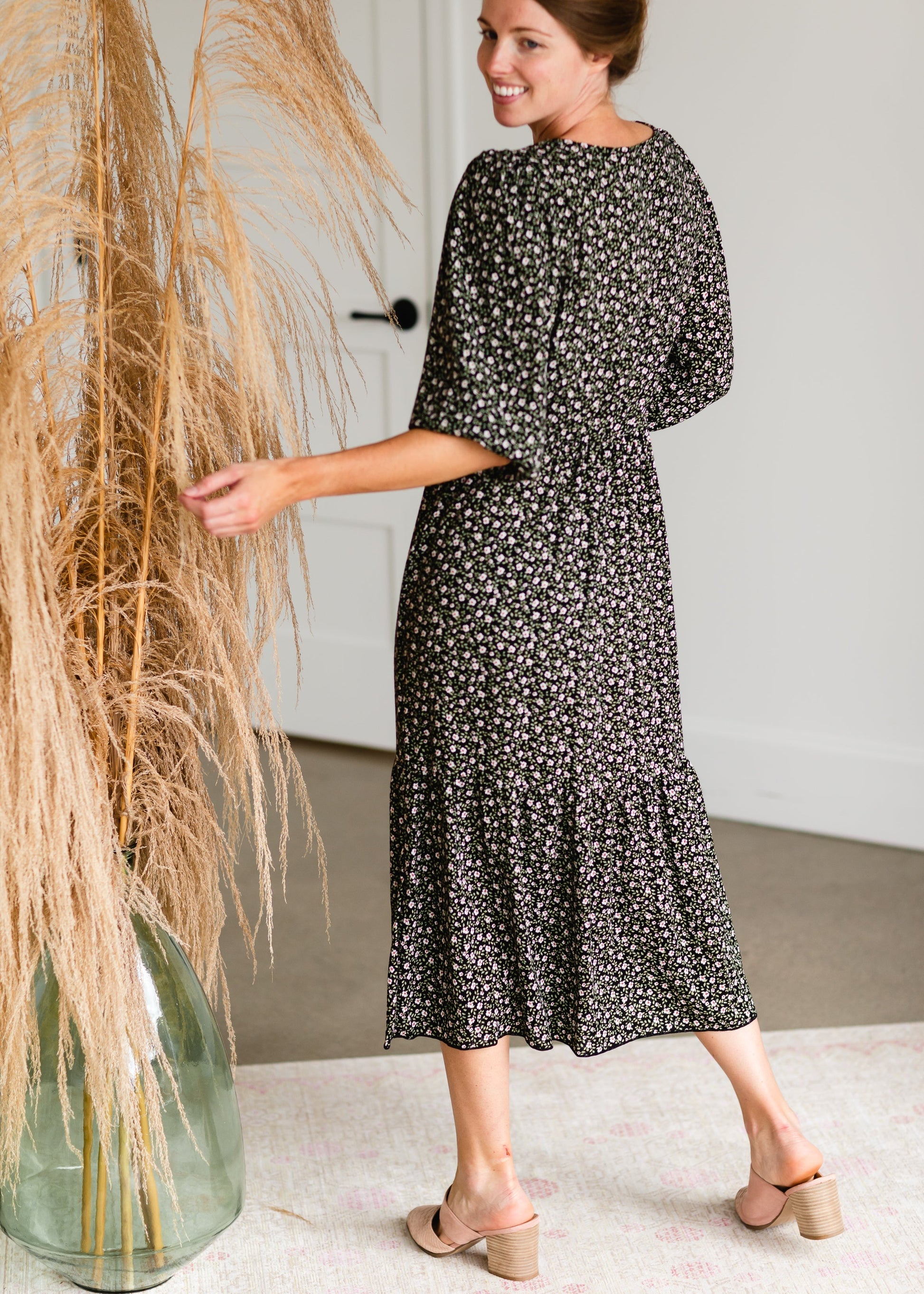 Tiered Black Floral Print Maxi Dress - FINAL SALE Dresses